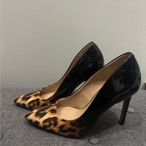 Mix No 6 Leopard Print and Black Patent Leather Heels
